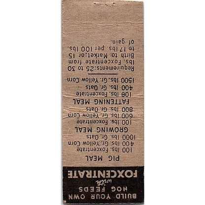 Arthur Ersfeld Foxbilt Feeds Salesman Farmington MN Vtg Matchbook Cover SC7-Y4