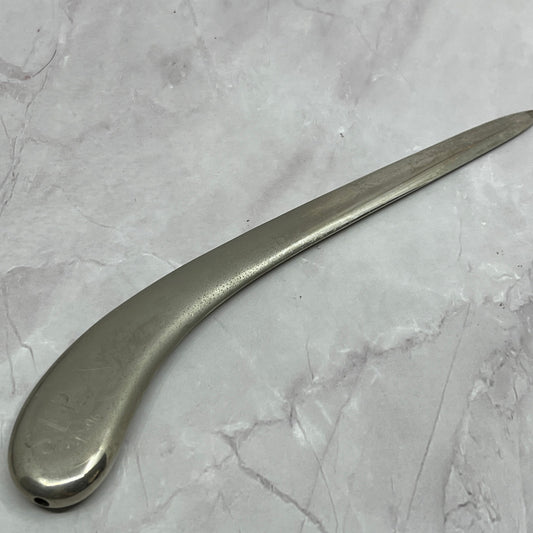 Weighted MCM Danish Silver Plate Letter Opener Monogram S.E.R. 7-12-96 SC1