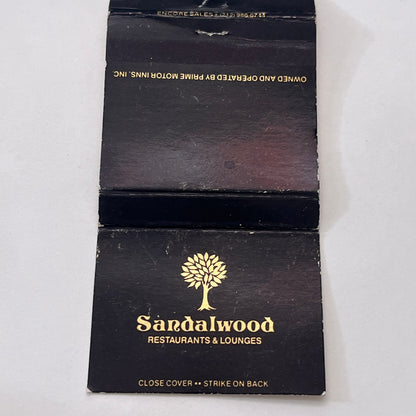 Sandalwood Restaurants & Lounges NJ Vintage Matchbook Cover TB8-MB-13