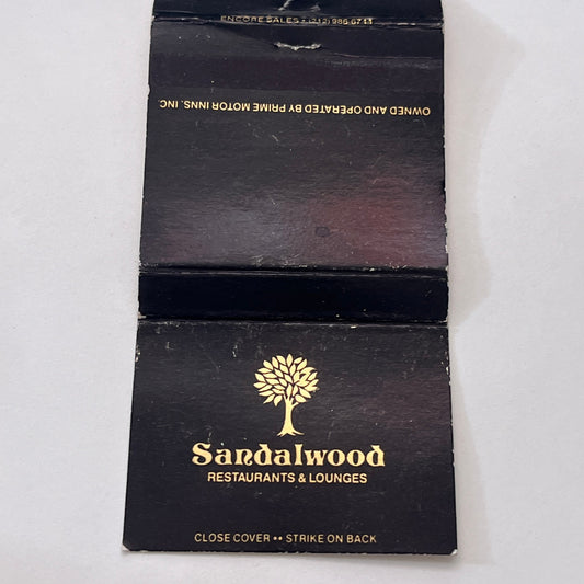 Sandalwood Restaurants & Lounges NJ Vintage Matchbook Cover TB8-MB-13