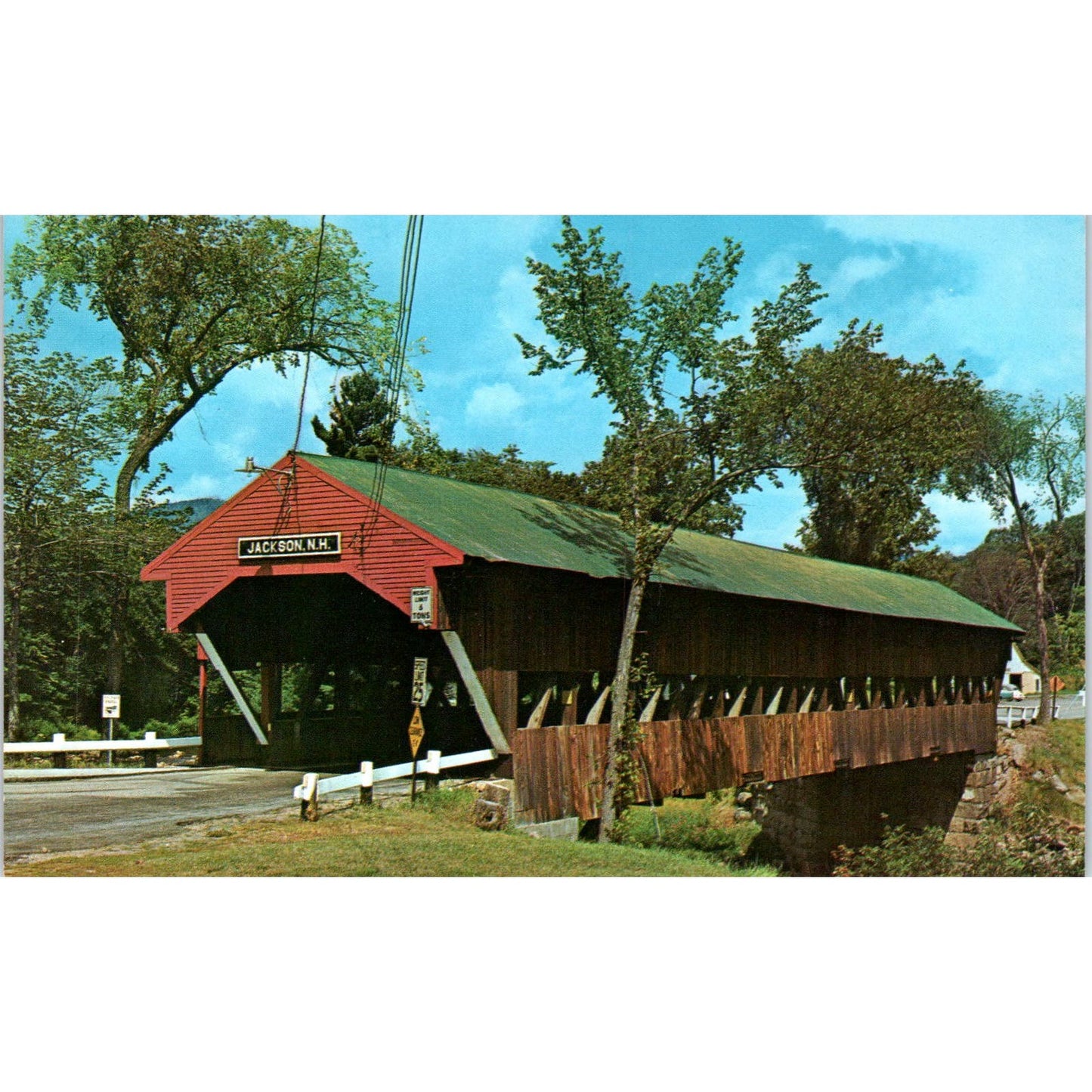 Old Covered Bridge at Jackson New Hampshire Covered Bridge Postcard PC3