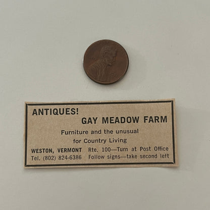 Gay Meadow Farm The Unusual Country Living Weston VT 1971 Magazine Ad SAG4-S18