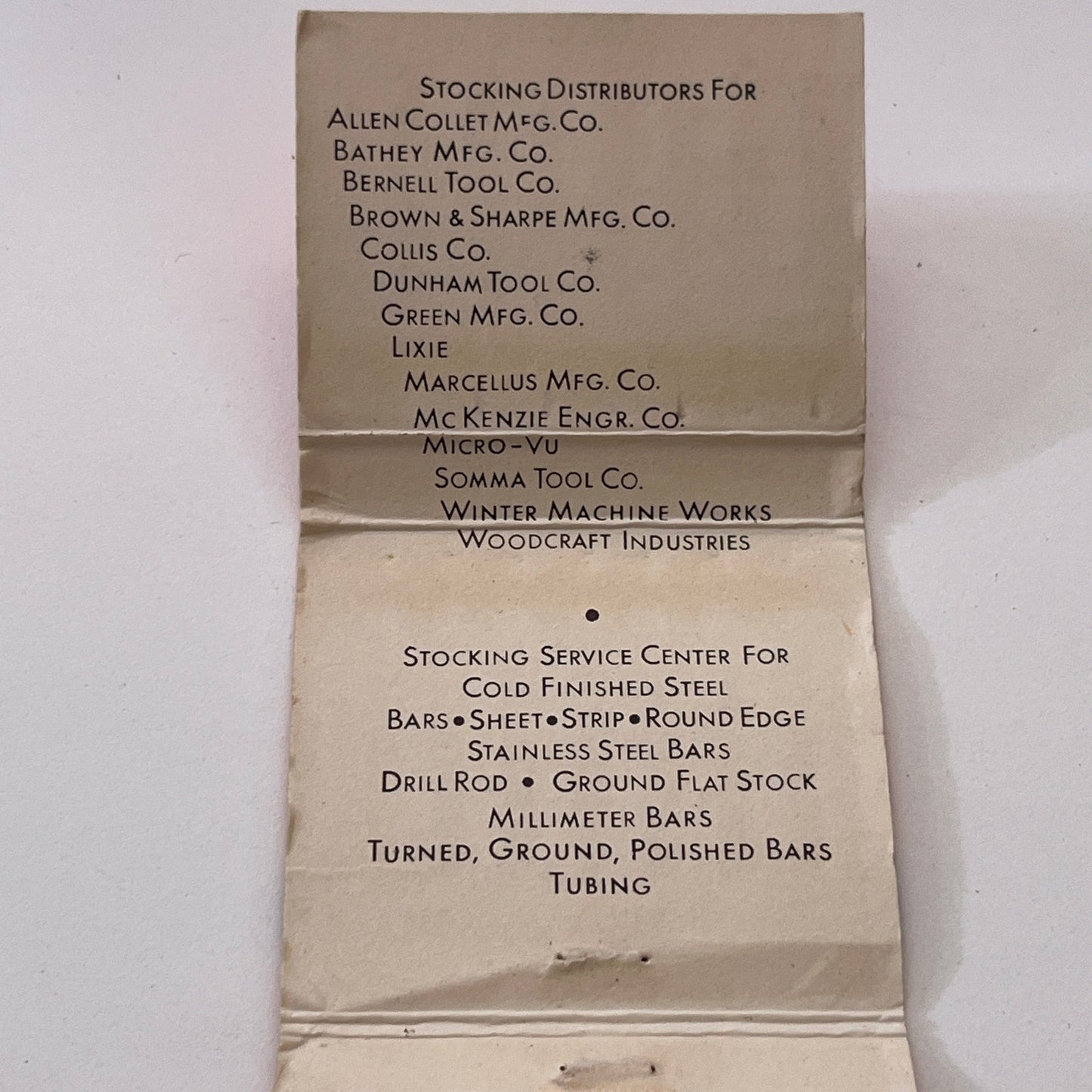 Ray H Morris & Co Morris Steel Service Wayne Steel Co Matchbook Cover TB6-MB1-9