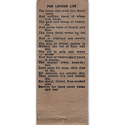 Holliday's Inn Verna & Lee Holliday Vintage Matchbook Cover SF3-Y4
