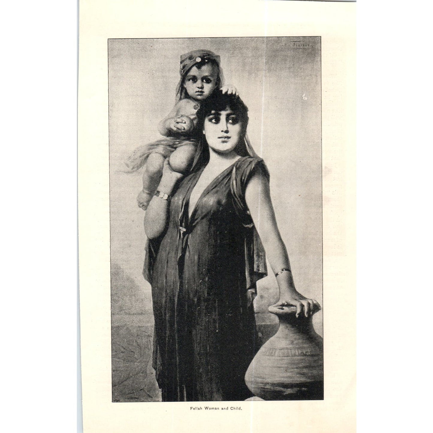 Fellah Woman and Child c1890 Victorian Art Print AE8