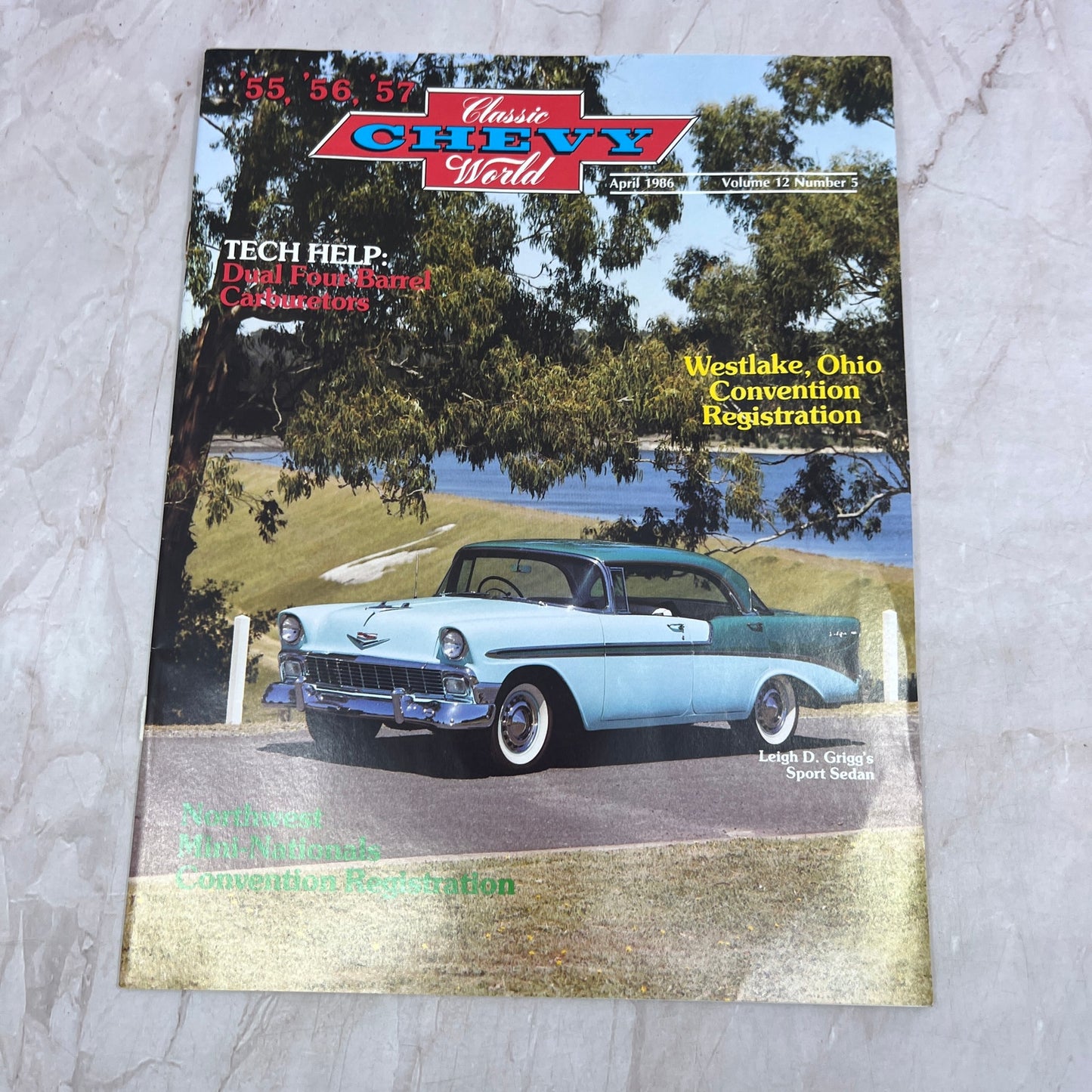 Dual 4-Barrel Carburetors - '55, '56, '57 Classic Chevy World - Apr 1986 M31