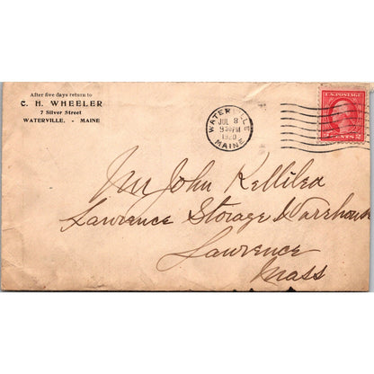 C.H. Wheeler Confectioner Waterville ME 1920 Letterhead & Envelope WA C7