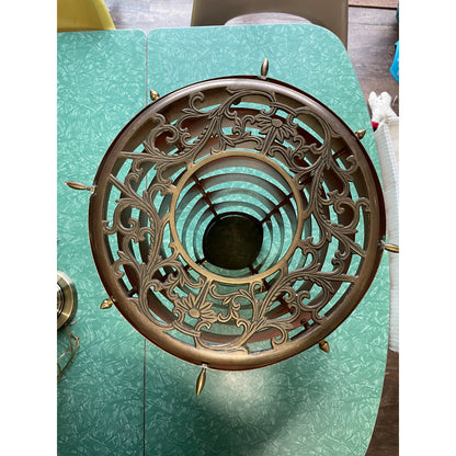 Original Frank Stone Art Hanging Light Fixture Copper Brutalist MCM Signed 14"