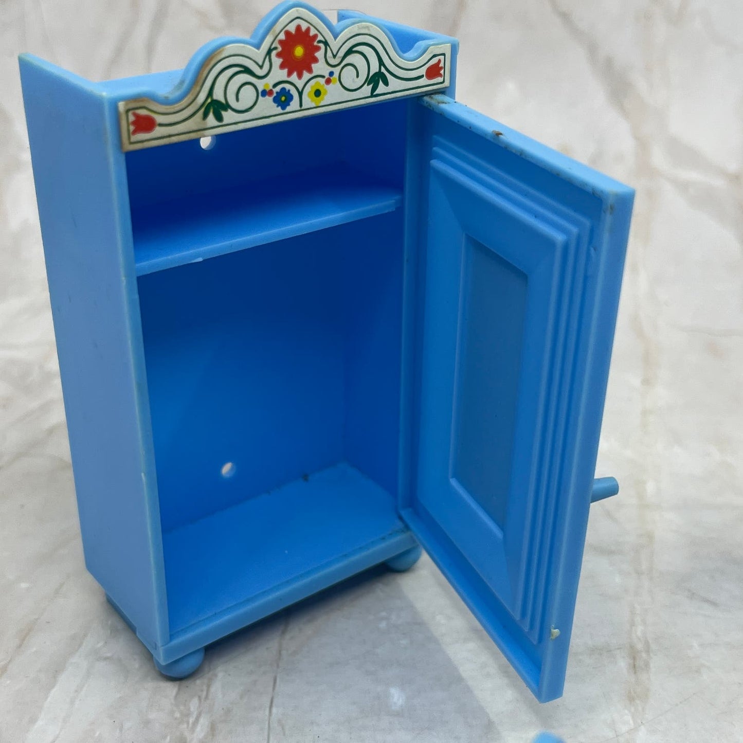 Vtg c1970 West Germany Jean Hofler Blue Dollhouse Furniture Set of 5 TE9