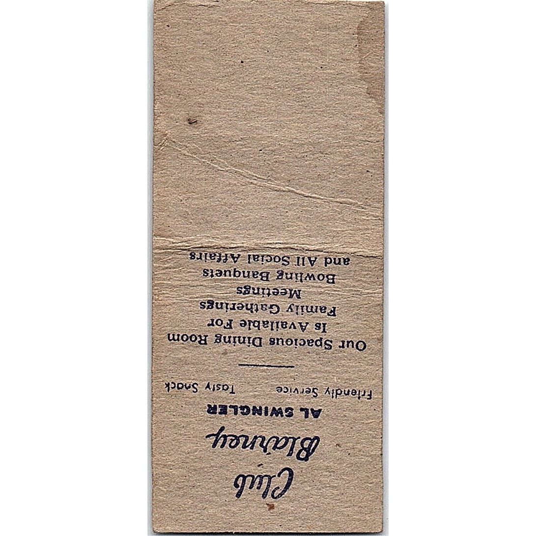 Club Blarney Al Swinger 6500 S. Ashland Ave Chicago Vtg Matchbook Cover MM11-9