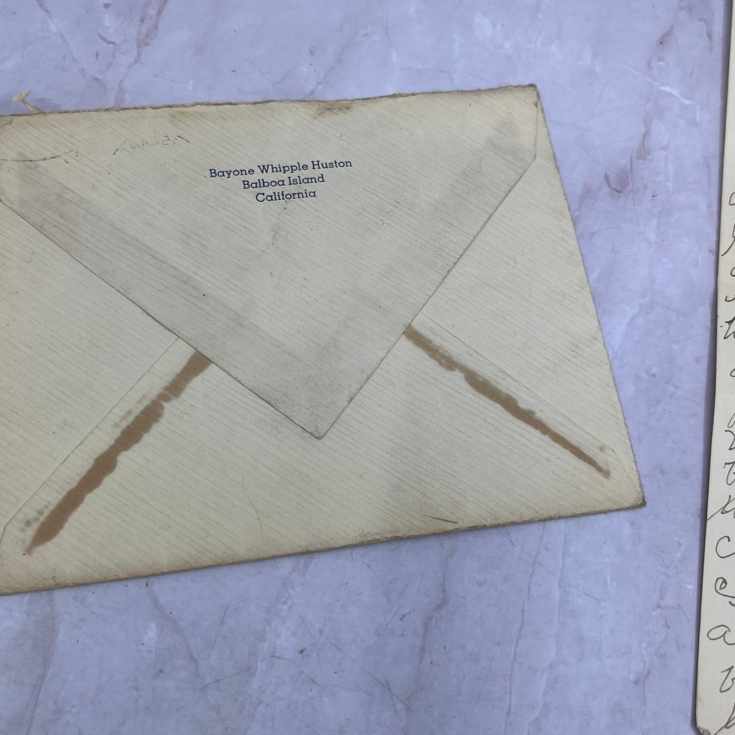 1935 Bayone Whipple Huston Balboa Island CA Letter to Lucille Dix Maune Ai5-PCL