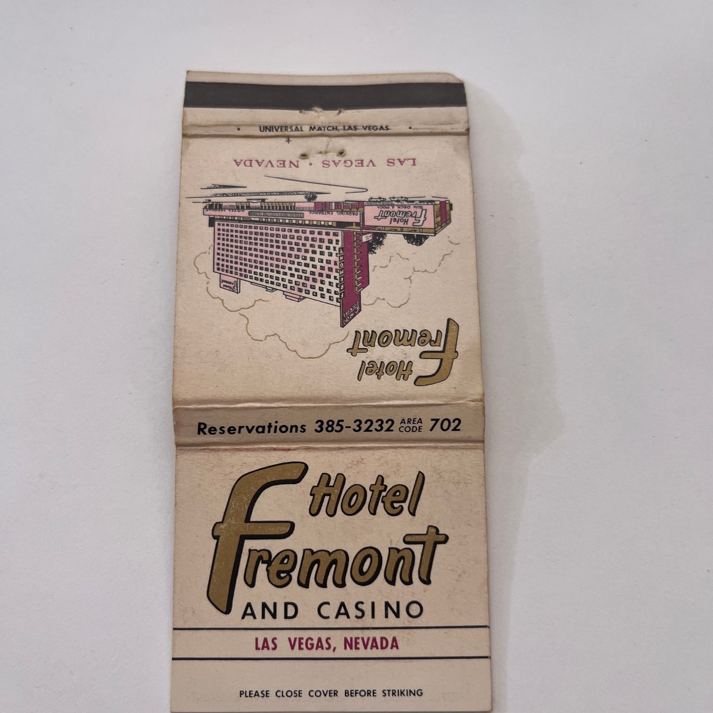 Hotel Fremont and Casino Las Vegas NV Vintage Matchbook Cover MM3-2