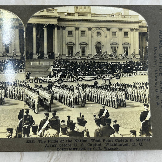 1905 West Point Cadets in Martial Array at Washington DC Stereoview Card TF5-L3
