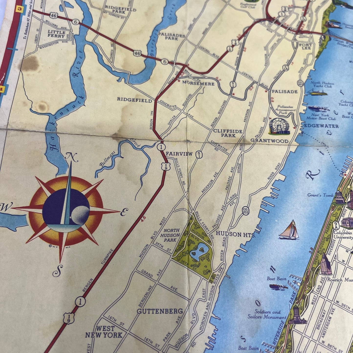 1939 Shell Oil Fold Out Map of the New York World's Fair AE7