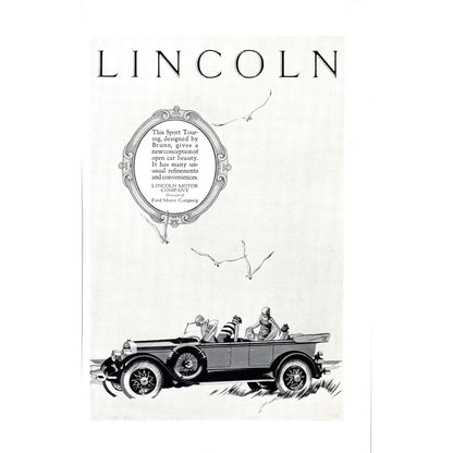 Lincoln Sport Touring Brunn Automobile Car - Vintage Magazine Ad D20