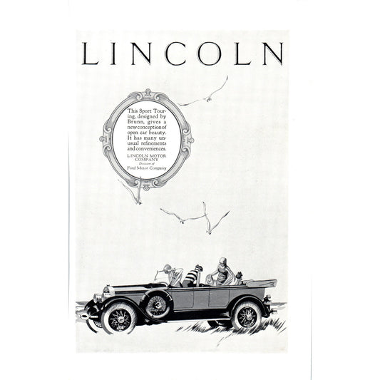 Lincoln Sport Touring Brunn Automobile Car - Vintage Magazine Ad D20