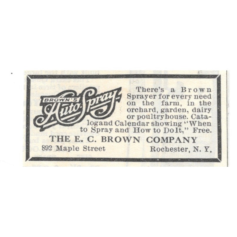 Brown's Auto Spray The E.C. Brown Company Rochester NY 1924 Ad AG3-S2