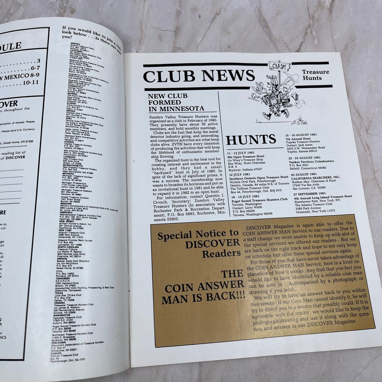 1981 2nd Quarter - Discover Treasure Hunting Magazine - White's Electronics M11