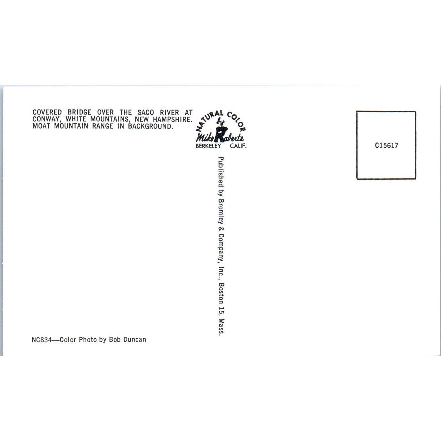 Saco River Conway White Mountains NH Vintage Covered Bridge Postcard PC13