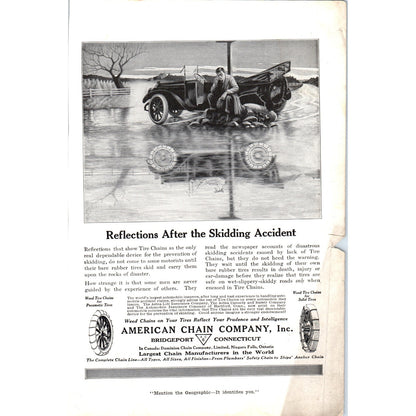 American Chain Company Tire Chains for Winter Weather - Vintage Magazine Ad D18