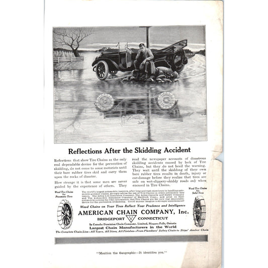 American Chain Company Tire Chains for Winter Weather - Vintage Magazine Ad D18