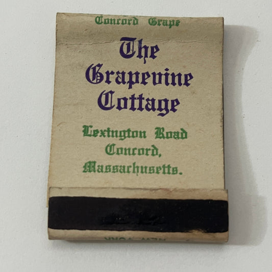 The Grapevine Cottage Lexington Road Concord MA Vintage Matchbook Cover TB8-MB-8