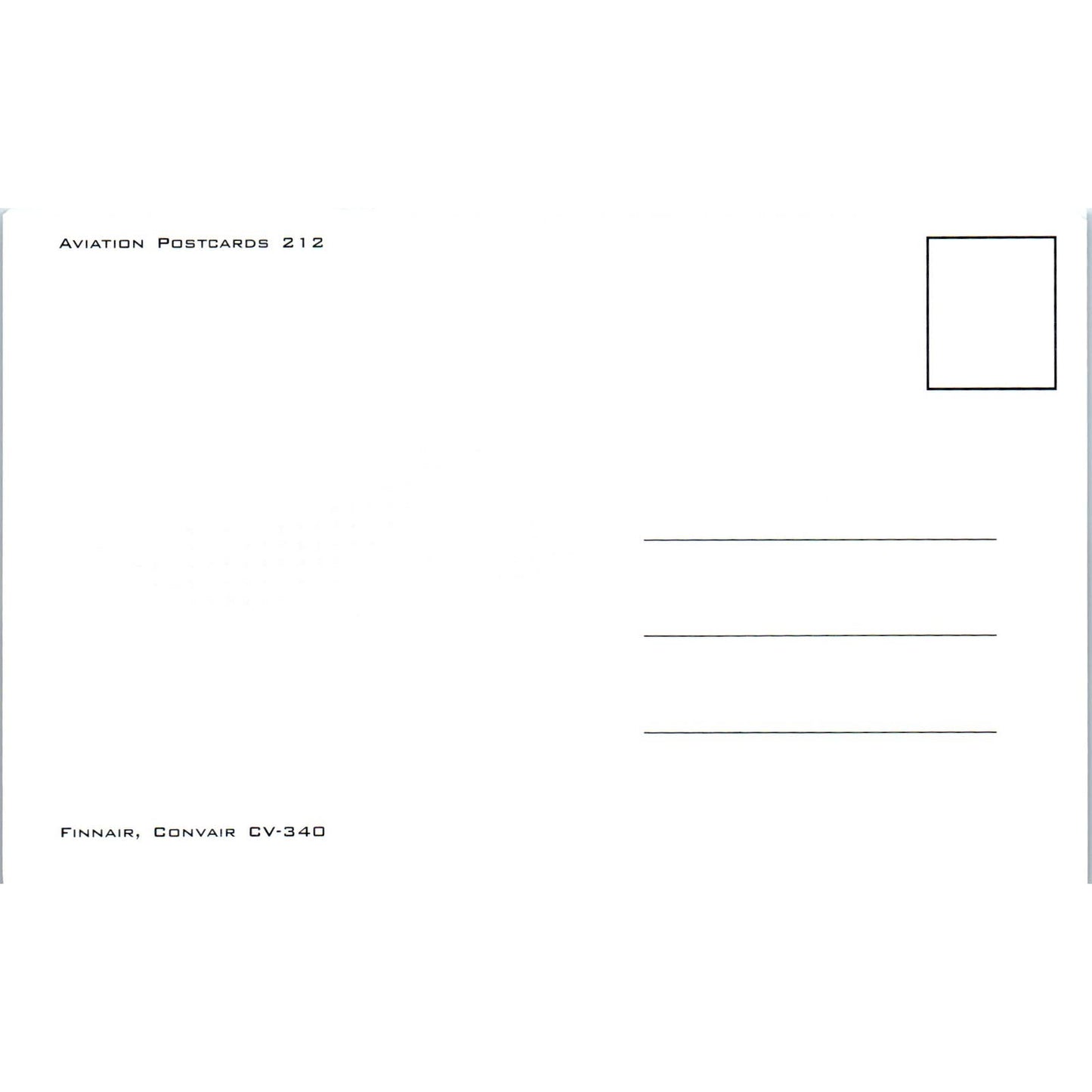 Finnair Convair CV-340 Vintage Postcard TG8-PC