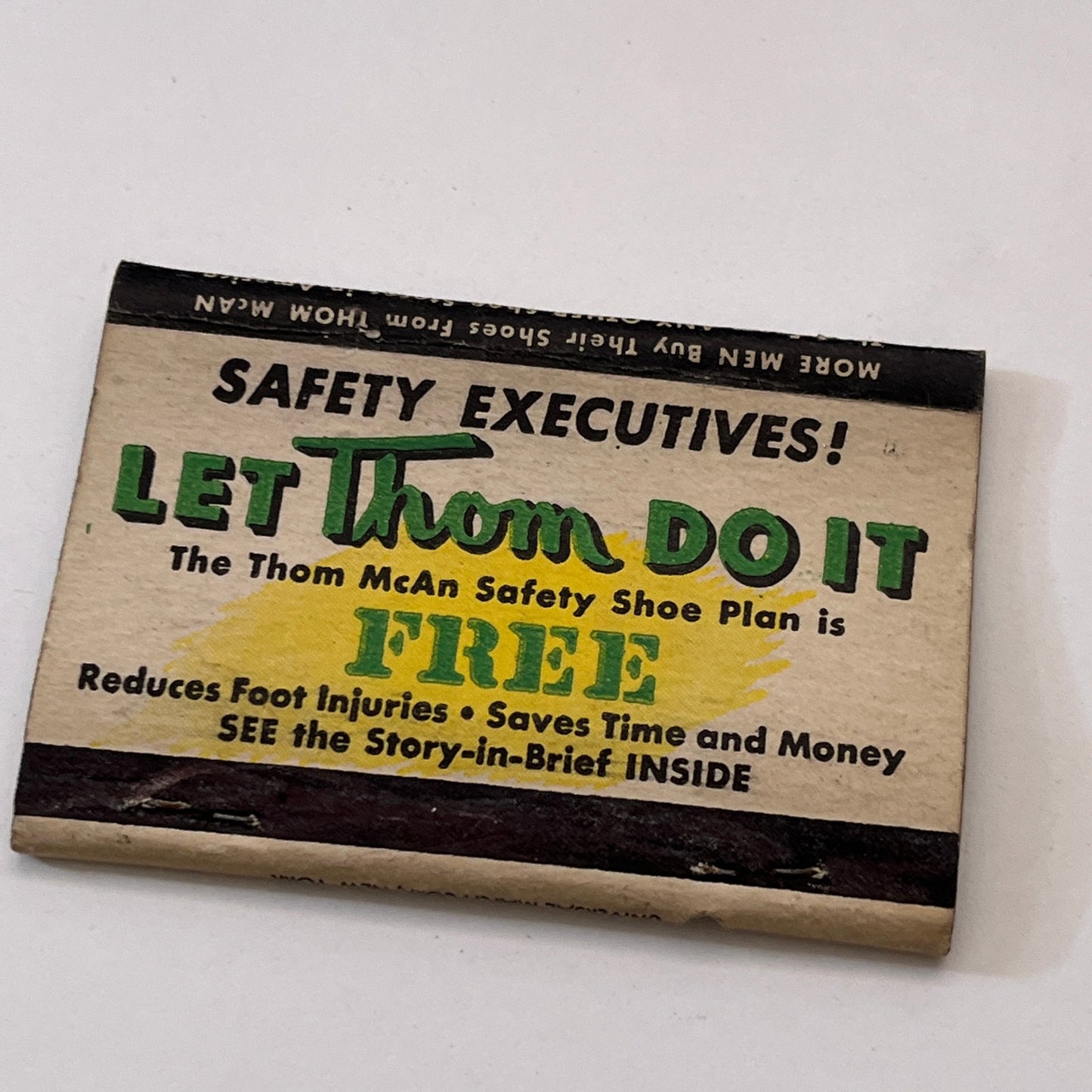 Thom McAn Safety Shoes Vintage Matchbook Cover TB8-MB3-4