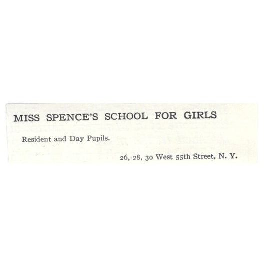 Miss Spence's School for Girls NY c1918 Original Magazine Advertisement AE5-SA7