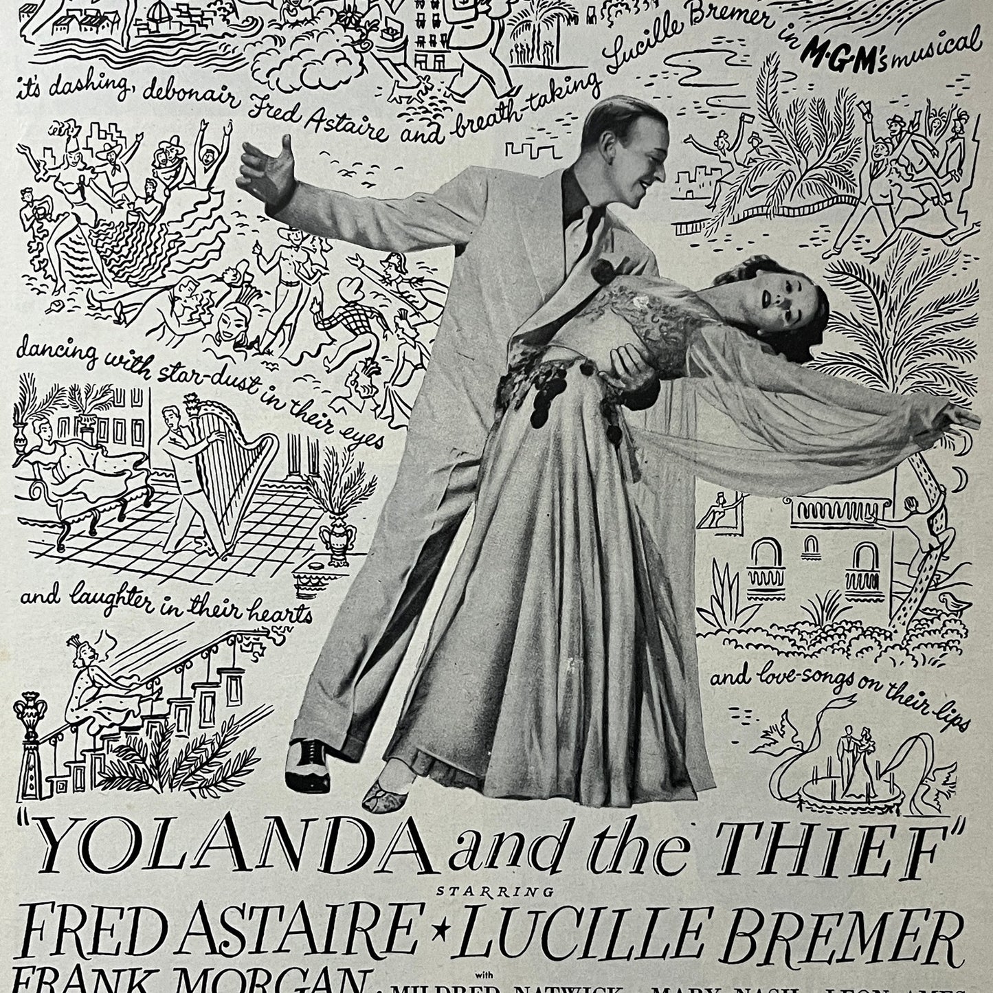Yolanda and the Thief Fred Astaire Lucille Bremer Motion Picture Ad 10x14 V7