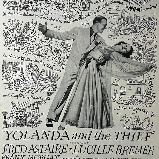 Yolanda and the Thief Fred Astaire Lucille Bremer Motion Picture Ad 10x14 V7