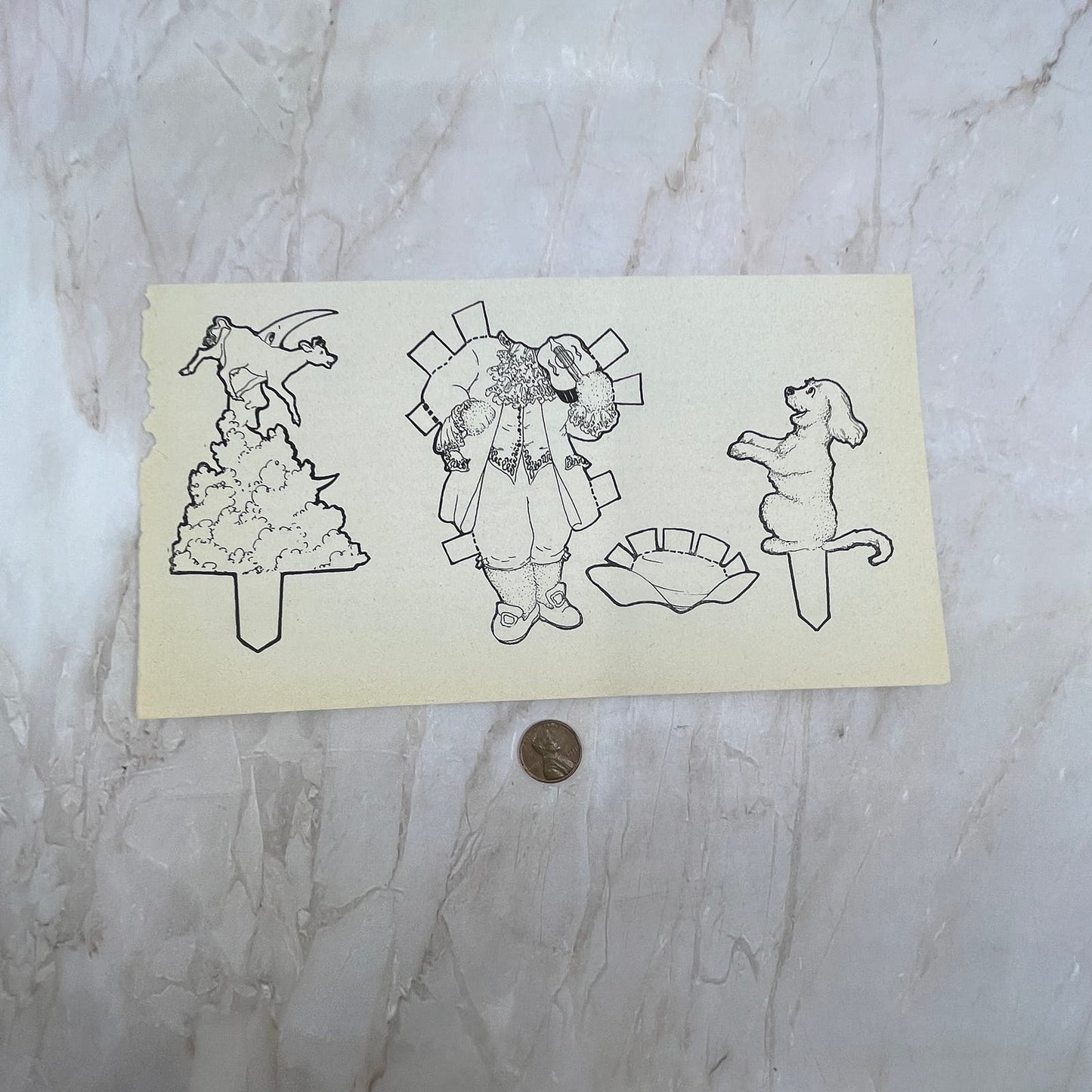 Vintage Uncut Paper Dolls Mother Goose Hey Diddle Diddle Magazine Clipping FL6-1