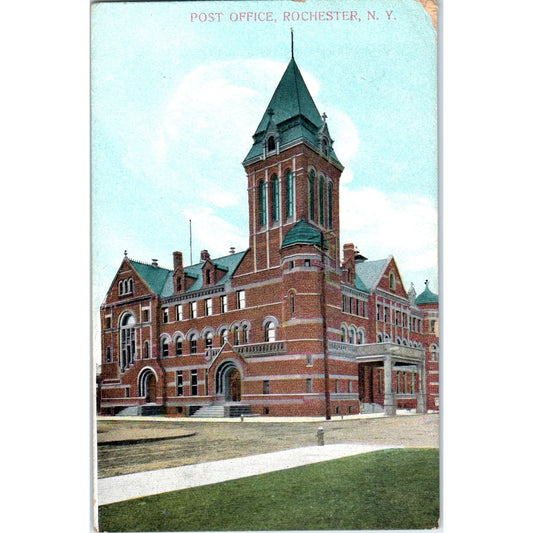 1909 Post Office Rochester New York Vintage Postcard PD9