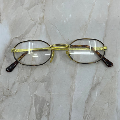 Vintage Oval Tortoise & Gold Tone Sunglasses Eyeglasses Frames TE9-G2-12