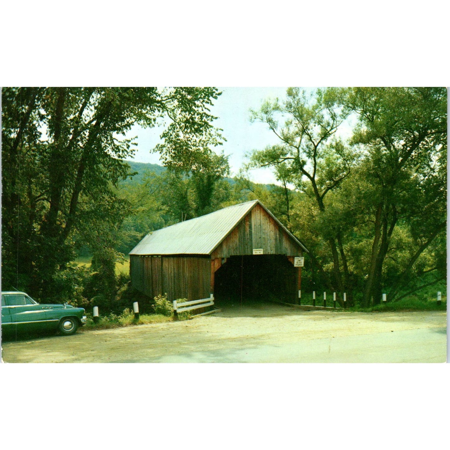 Old Covered Bridge Woodstock Vermont Covered Bridge Postcard PC1