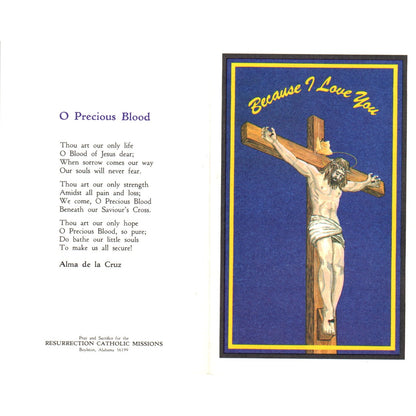 I Thirst Alma De La Cruz Vintage Catholic Prayer Leaflet TH2-PC2