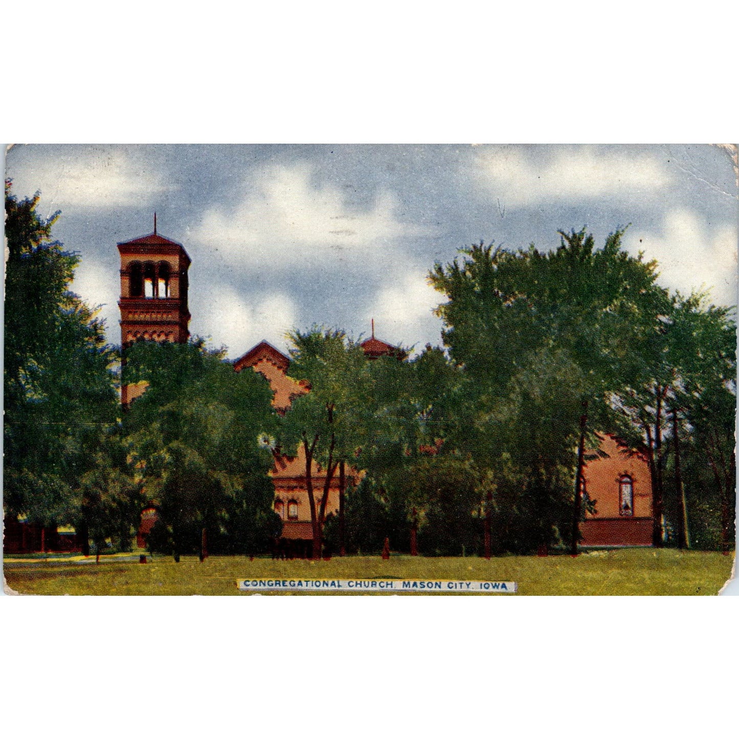 1911 Congregational Church Mason City Iowa Vintage Postcard PD1