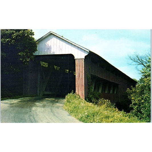 Scipio Covered Bridge Jennings County IN Vintage Covered Bridge Postcard PC16