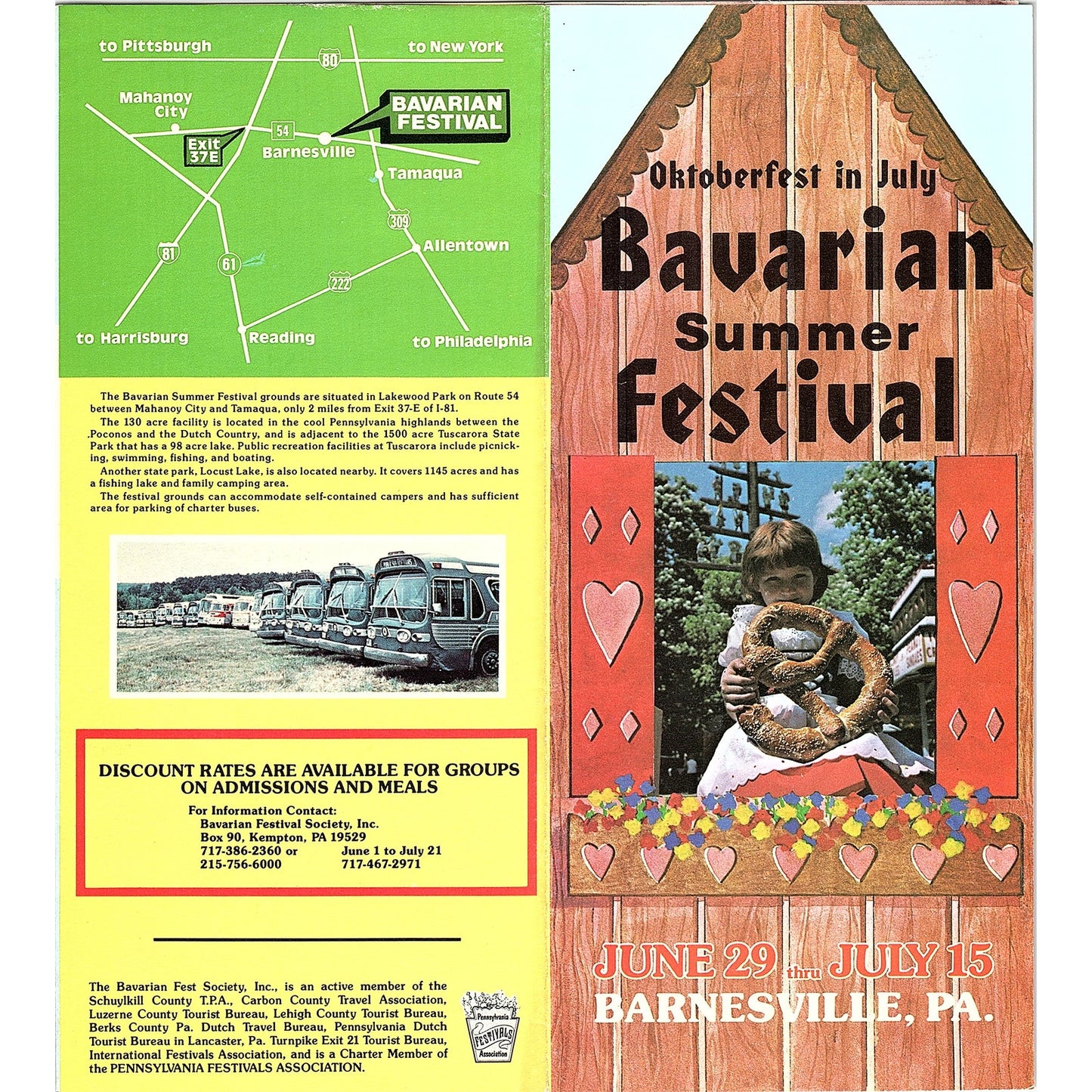 1979 Oktoberfest in July Bavarian Summer Festival Barnesville Brochure TH2-OP5