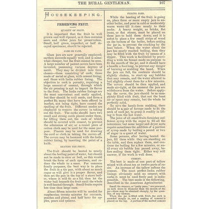 Preserving Fruit - American Fruit Culturisst 1867 Article AG9-5