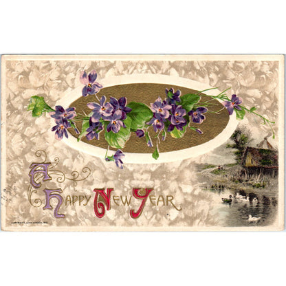 1910 Happy New Year John Winsch Back Original Postcard PC10