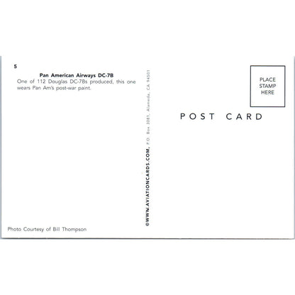 Pan American Airways DC-7B Vintage Postcard PC18