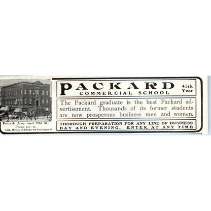 Packard Commercial School 4th Ave & 23rd Street 1903 Magazine Ad AF7-E4