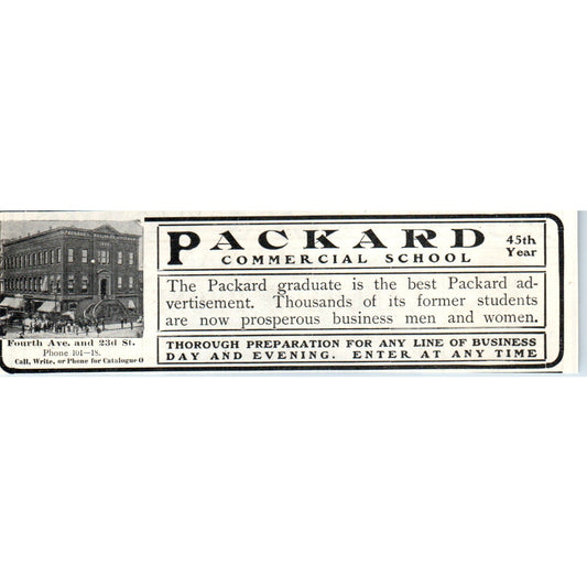 Packard Commercial School 4th Ave & 23rd Street 1903 Magazine Ad AF7-E4