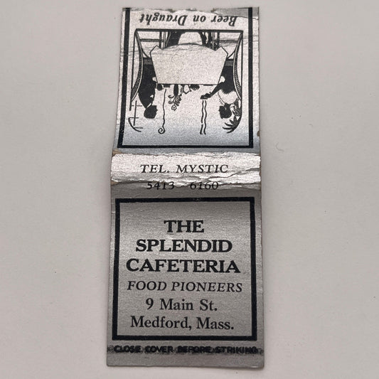 The Splendid Cafeteria Medford Massachusetts Vintage Matchbook Cover TB8-MB-4