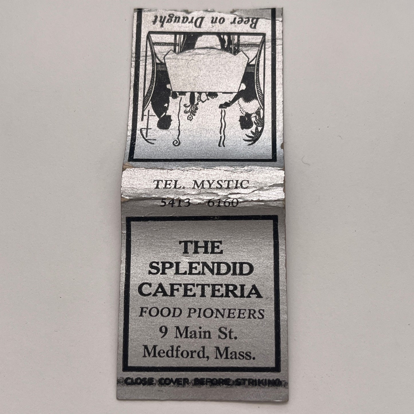 The Splendid Cafeteria Medford Massachusetts Vintage Matchbook Cover MM2-7