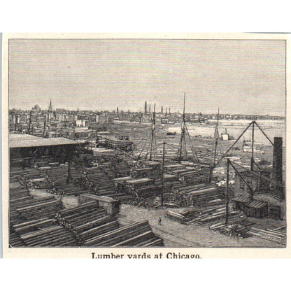 Lumber Yards at Chicago IL 1901 Engraving AF2-P1
