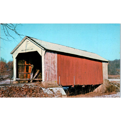 Phillips Bridge Parke County Big Pond Creek IN Covered Bridge Postcard PC6