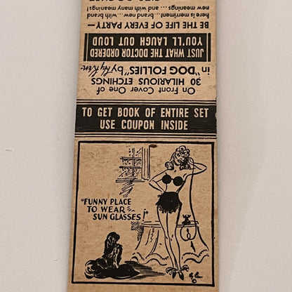 Pretty Girl Cartoon Hoffmann Studios NY Vintage Matchbook Cover MB59-3