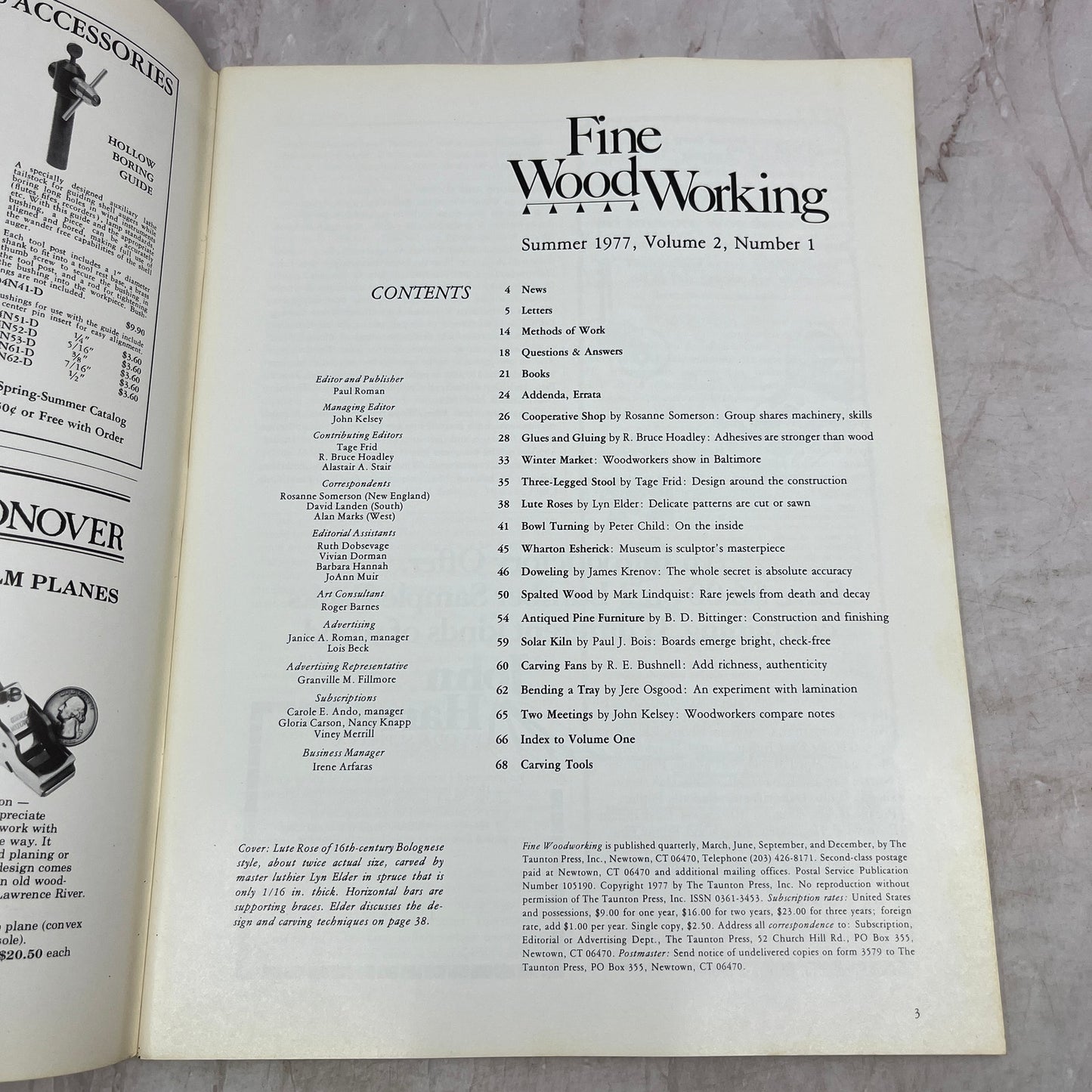 Lute Roses - Summer 1977 - Taunton's Fine Woodworking Magazine M35